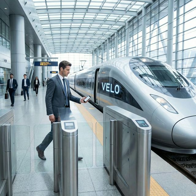 Viajero entrando al tren con ligereza