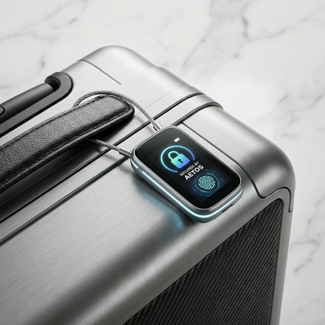 Etiqueta de seguridad en equipaje premium